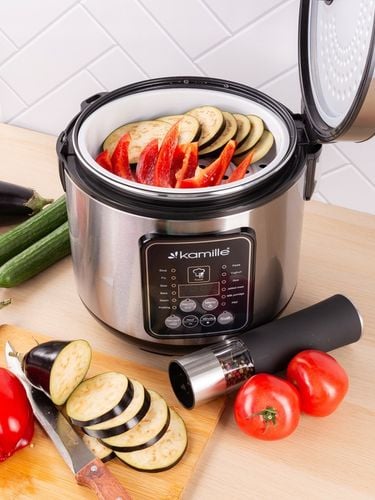 MULTICOOKER ELEKTRYCZNY garnek SZYBKOWAR parowar 13 programów KAMILLE na Arena.pl