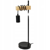 LAMPA STOŁOWA NOCNA NOWOCZESNA Z ABAŻUREM DO SALONU SYPIALNI CZARNA