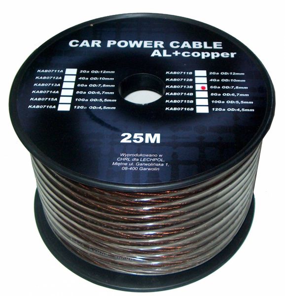 KAB0711B Kabel samochodowy 2Ga OD12mm CU+AL zdjęcie 1