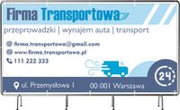 BANER REKLAMOWY 200x100 cm plandeka duży wybór wzorów FIRMA TRANSPORTOWA