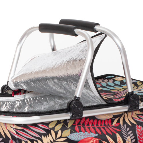 Kosz Termiczny 30L Składany Na Piknik I Zakupy - Wzór Czerwone Liście na Arena.pl