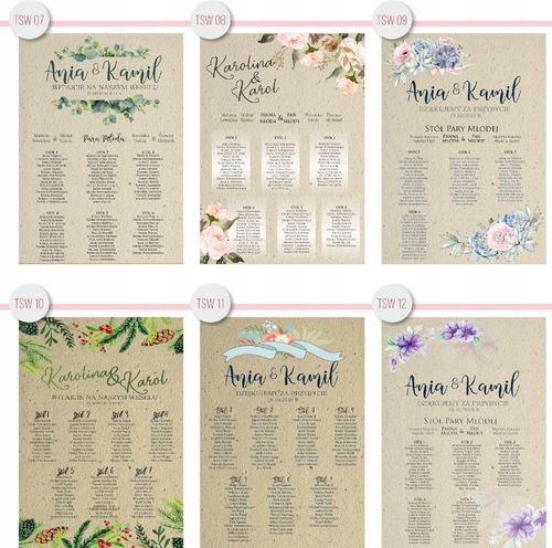 Plan stołów weselnych gości wesele tablica 100x70 na Arena.pl