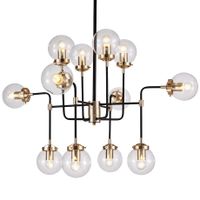 Modernistyczna lampa sufitowa Boston kule czarna mosiądz