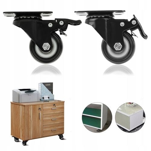 4× ZESTAW JEZDNY KÓŁKA OBROTOWE GUMOWE KOŁA ŁOŻYSKOWANE MEBLOWE 50mm na Arena.pl