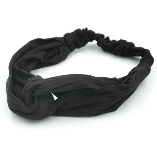 Opaska gumka do włosów węzeł boho czarna zdjęcie 1