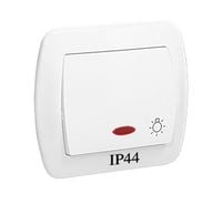 akord przycisk światło p/t ip44 z podświetleniem biały - e00001-19298