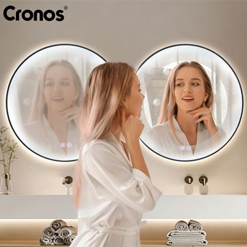 Lustro podgrzewane Cronos okrągłe 70cm Black na Arena.pl