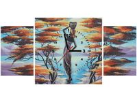 80X40CM ZEGAR AFRYKAŃSKA DZIEWCZYNA KOSZEM OBRAZ