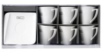 Komplet kawowy 12 el. QUATRE HomeDelux 6 x filiżanka 250 ml 6 x spodek 15 cm biały elegancki