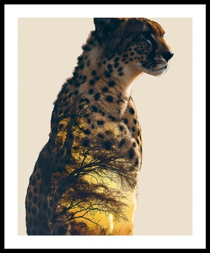 Plakat 40x50cm Gepard Duch Sawanny na Arena.pl