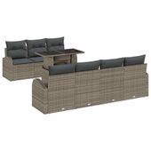 Zestaw Sof na Ogród 8 pcs Szary 100 x 55 x 73 cm Polirattan