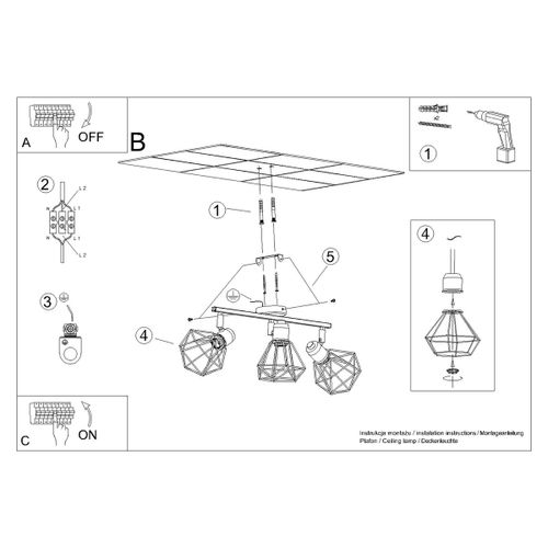 Plafon ARTEMIS 3 biały na Arena.pl