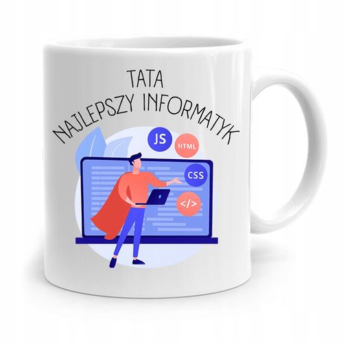 Kubek Na Dzień Ojca Dla Taty Najlepszy Informatyk Z Nadrukiem Ze Zdjęciem na Arena.pl