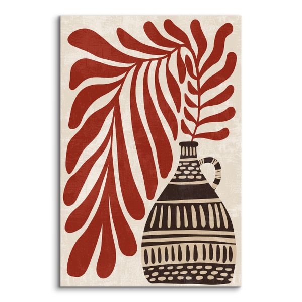 Obraz Na Płótnie Azteckie Wzory Rośliny Abstrakcja Boho 40cm x 60cm zdjęcie 2