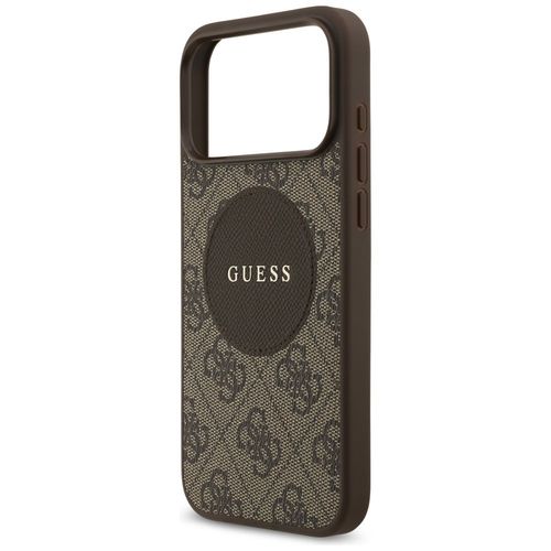 Etui Guess 4G Circle Classic Logo MagSafe do iPhone 17 Pro Max brązowy na Arena.pl