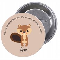 Przypinki buttony PRZEDSZKOLE bóbr-twój tekst