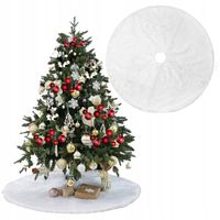 DYWANIK POD CHOINKĘ BIAŁY MATA FUTERKO DYWAN NA PREZENTY 90 cm OKRĄGŁY DUŻY