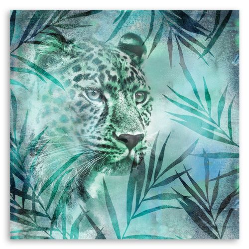 Obraz na płótnie – Canvas, Leopard w buszu 40x40 na Arena.pl