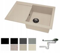 ZLEW ZLEWOZMYWAK GRANIT 8 kolorów 76x50 + SYFON