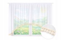 FIRANKA DZIECIĘCA ŚLICZNA dla dziecka z pomponami beżowymi BOHO 400 x 145