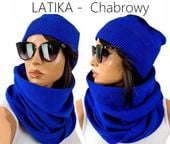 POLSKI KOMPLET CZAPKA + DUŻY KOMIN CIEPŁY - KOLORY