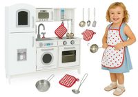 Kuchnia drewniana dla dzieci akcesoria XXL światło LED DZIEŃ DZIECKA garnki