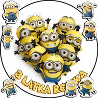 OPŁATEK NA TORT 30CM - MINIONKI BAJKA + IMIĘ + GRATIS! 24CM 26CM