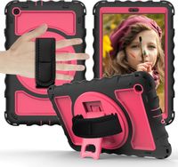 Etui do Samsung Galaxy Tab A 8.4 z Podstawką i Paskiem na Ramię Różowe