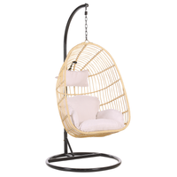 Fotel wiszący  ze stojakiem rattanowy beżowy CASOLI