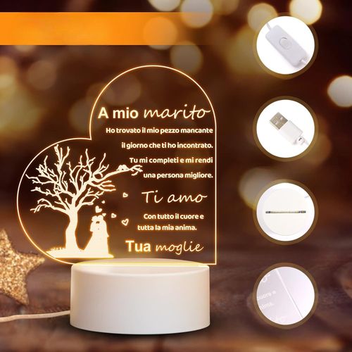 HooJtny Lampka LED dla Męża Biała na Arena.pl