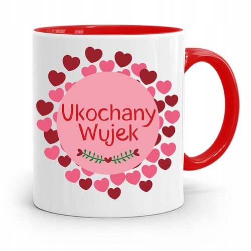 Kubek Czerwony Prezent Dla Wujka Ukochany Wujek Z Nadrukiem Ze Zdjęciem na Arena.pl