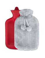 Termofor pluszowy gumowy 2L Szary