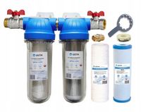 Filtr do wody dwustopniowy wstępny narurowy 3/4 cala Kurek