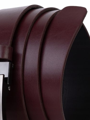 Pasek SKÓRZANY męski Klamra automat BORDOWY spodni na Arena.pl