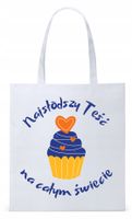 Dla Teścia Taty Prezent Torba Eco Biała Shopper Z Nadrukiem Ze Zdjęciem