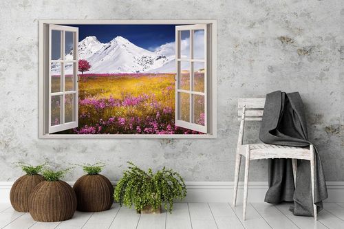 Deco Panel, Okno - ośnieżone góry 60x40 na Arena.pl