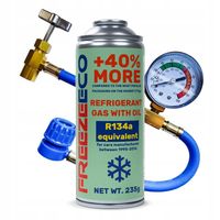 ZESTAW DO NAPEŁNIANIA KLIMATYZACJI AUT 2w1 czynnik R134A + smarowanie + WĄŻ