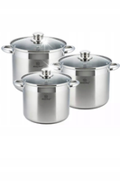 ZESTAW 3 DUŻYCH GARNKÓW STALOWE 18/20/22CM GASTRO