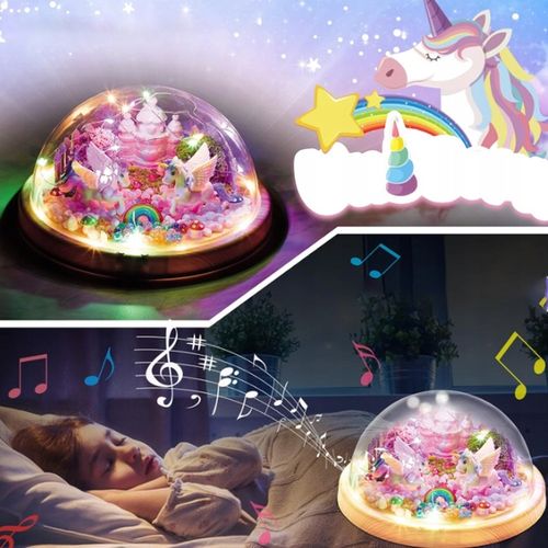 ZESTAW LAMPKA NOCNA Z POZYTYWKĄ DO TWORZENIA JEDNOROŻCÓW DLA DZIEWCZYNEK na Arena.pl