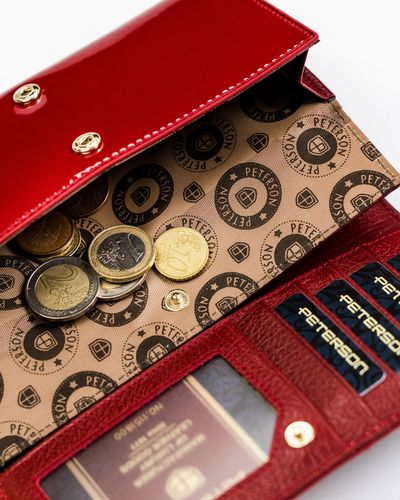 skórzany portfel damski z wężowym wzorem - peterson na Arena.pl