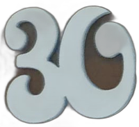 cyfry drewniane białe ażurowe 5x5cm   "30"   10szt.
