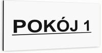 Tabliczka informacyjna BIAŁA aluminiowa POKÓJ DOWOLNY NAPIS