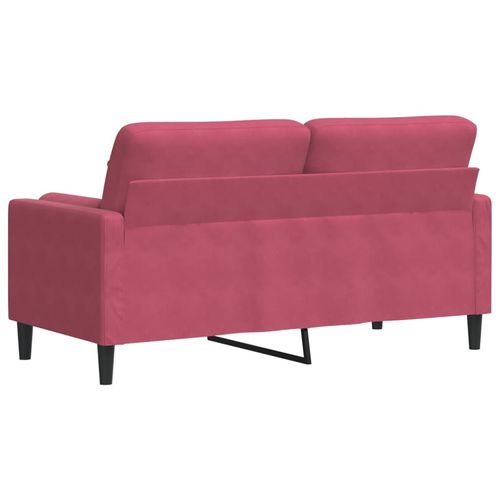 2-osobowa sofa z poduszkami, winna czerwień, 140 cm, aksamit na Arena.pl
