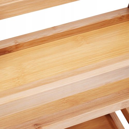 PÓŁKA ŁAZIENKOWA KUCHENNA SZAFKA NA KÓŁKACH REGAŁ BAMBUSOWY 3 POZIOMY na Arena.pl