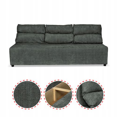 Zestaw KIMO funkcja spania sofa fotele Family Meble c. szary Ramona welur na Arena.pl