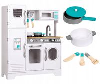 Ogromna biała drewniana kuchnia dla dzieci Ecotoys