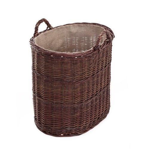 Wiklinowy Owalny Kosz Kominkowy Obszyty Jutą 55x35 H50/57 cm na Arena.pl