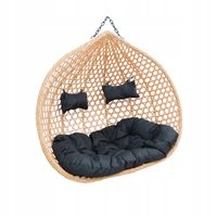 KOSZ WISZĄCY PODWÓJNY DWUOSOBOWY KOKON HUŚTAWKA NATURALNY ARUBA