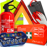 GAŚNICA 1KG TRÓJKĄT APTECZKA KAMIZELKA ZESTAW ŻARÓWEK ZAPASOWYCH TORBA