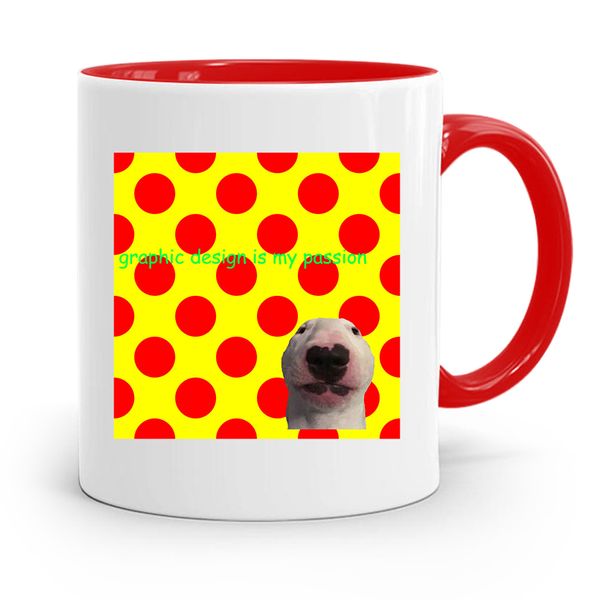 Kubek Czerwony Dla Grafika Graphic Is My Passion Z Nadrukiem Ze Zdjęciem zdjęcie 1